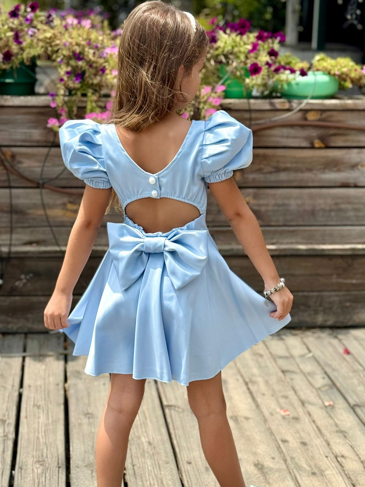 222 שמלת FLOWLESS ורוד ותכלת – תמונה 1