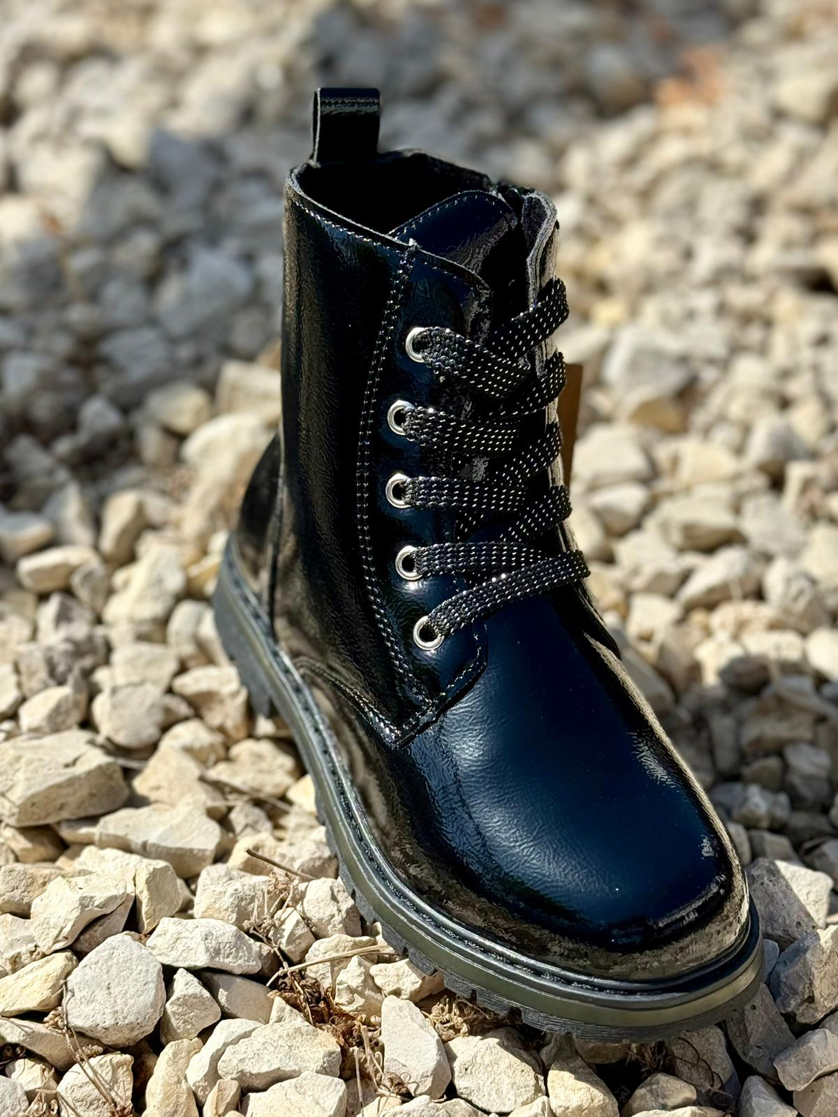 שחור 2 מגפונים לילדות SHINE BLACK – תמונה 1