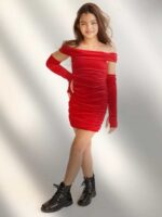 ⁦שמלת קטיפה EVE⁩ – תמונה ⁦3⁩